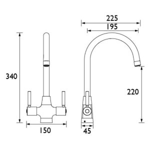 Bristan Monza Easyfit Sink Mixer - Brushed Nickel (MZ SNK EF BN) - main image 2