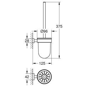 Grohe Essentials Cube Toilet Brush Set - Supersteel (40513DC1) - main image 2