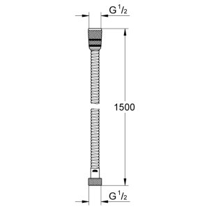 Grohe Vitalioflex Metal Long-Life 1.5m Shower Hose - Chrome (22101000) - main image 2