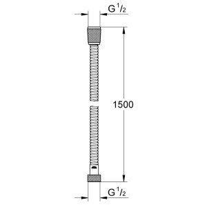 Grohe Vitalioflex Metal Long-Life 1.5m Shower Hose - Chrome (27502001) - main image 2