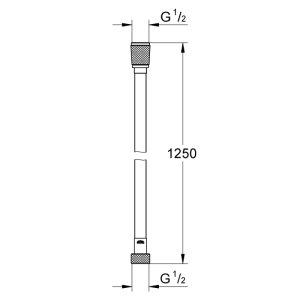 Grohe Vitalioflex Silver 1.25m Shower Hose - Chrome (22112000) - main image 2