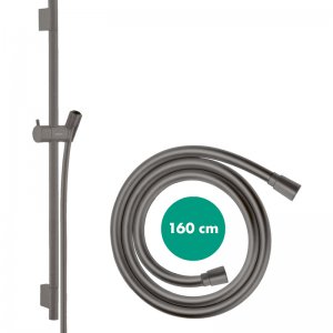 hansgrohe Unica Shower Rail S Puro - 65cm with Shower Hose - Brushed Black Chrome (28632340) - main image 2
