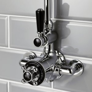 Hudson Reed Topaz Black Twin Exposed Thermostatic Shower Mixer Valve Only (BTSVT101) - main image 2