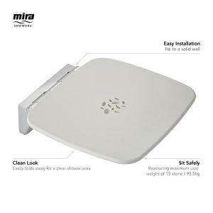 Mira premium shower seat - white/chrome (2.1731.001) - main image 2