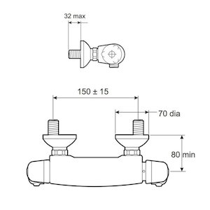 Rada Mira Revive-3 TMV3 thermostatic bar shower - valve only (1.1577.030) - main image 2