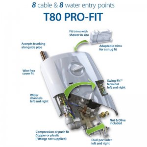 Triton T80 Pro-fit electric shower - 9.5kW (SP8009PF) - main image 2