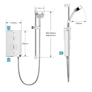 Mira Sport Manual Single Outlet Electric Shower - 9.8kW (1.1746.822) - main image 3