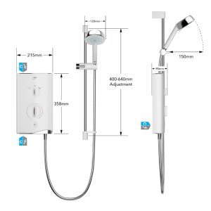 Mira Sport Thermostatic Single Outlet Electric Shower - 9.0kW (1.1746.831) - main image 3