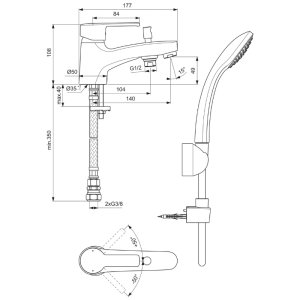 Ideal Standard Calista single lever one hole bath shower mixer (B1958AA) - main image 4
