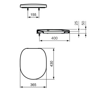 Ideal Standard Concept toilet seat and cover - normal close (E791801) - main image 4