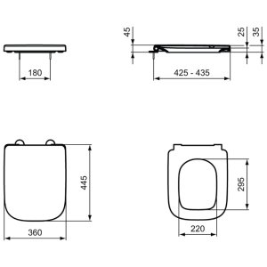 Ideal Standard i.life B toilet seat and cover, slow close (T468301) - main image 4