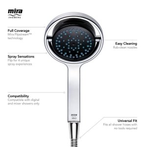 Mira 360m shower head - chrome/black (1688.201) - main image 4
