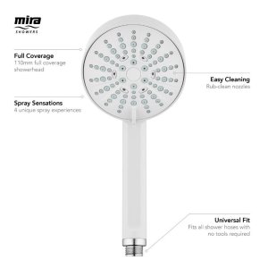 Mira Beat 4 Spray Showerhead 110mm - White (1.1605.238) - main image 4