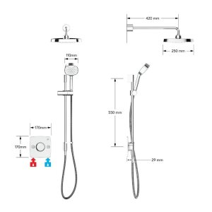 Mira Evoco Dual Outlet Thermostatic Mixer Shower (With HydroGlo) - Chrome (1.1967.002) - main image 4