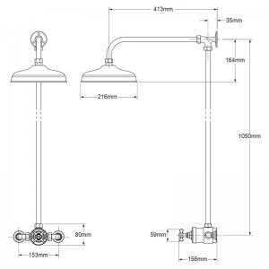 Mira Virtue ER Thermostatic Mixer Shower with Overhead - Chrome (1.1927.002) - main image 4