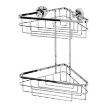 Croydex Brockham Flexi-Fix Two Tier Corner Basket - Chrome (QM803841)