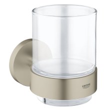 Grohe Essentials Crystal Glass With Holder - Brushed Nickel (40447EN1)