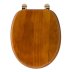 Croydex Solid Wood Toilet Seat - Antique Pine - Brass Hinges (WL515002) - thumbnail image 1