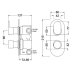 Hudson Reed Reign Twin Concealed Thermostatic Shower Mixer Valve Only With Diverter - Chrome (REI3407) - thumbnail image 2