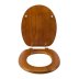 Croydex Solid Wood Toilet Seat - Antique Pine - Brass Hinges (WL515002) - thumbnail image 3