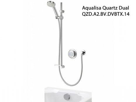 Aqualisa Quartz Dual outlet (QZD.A2.BV.DVBTX.14) spares breakdown diagram