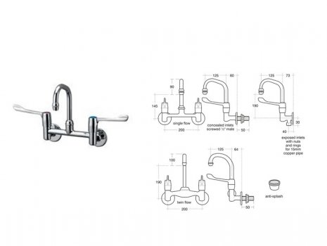 Armitage Shanks Markwik lever taps wall mount (S8210AA)