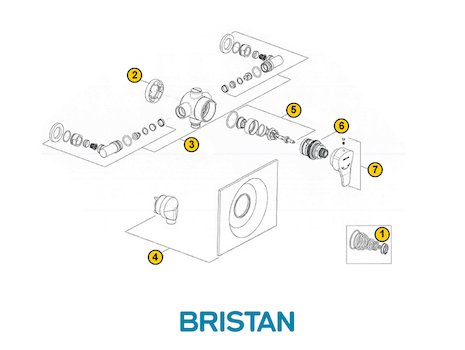 Bristan Capri thermostatic (Capri) spares breakdown diagram