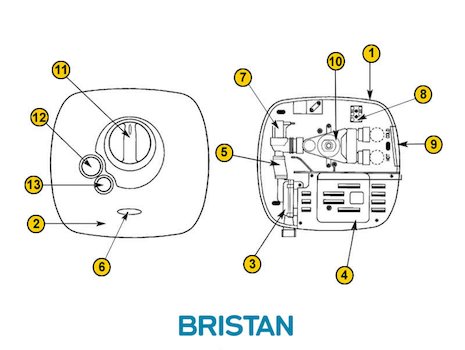Bristan Hydropower Thermostatic (HY POWSHX MC) spares breakdown diagram