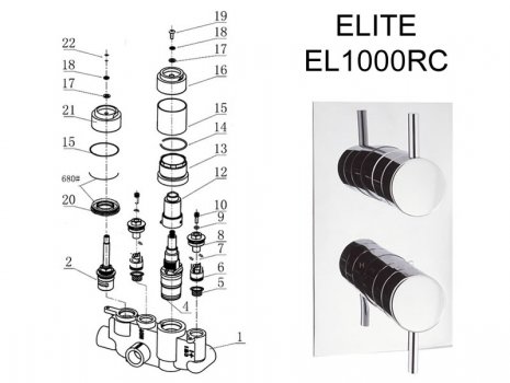 Crosswater Elite thermostatic shower valve post 2013 (EL1000RC)