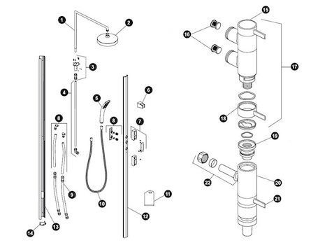 Daryl Amicio shower column spares spares breakdown diagram