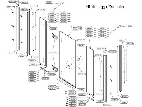 Daryl Minima 331 extended spares breakdown diagram