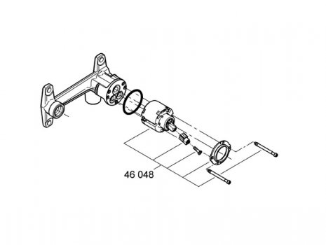 Grohe single lever wall mounted basin filler (33769000) spares breakdown diagram