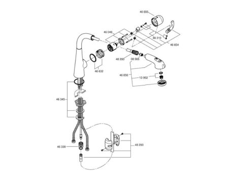 Grohe Zedra Single Lever Sink Mixer - Stainless Steel (32553SD0) spares breakdown diagram