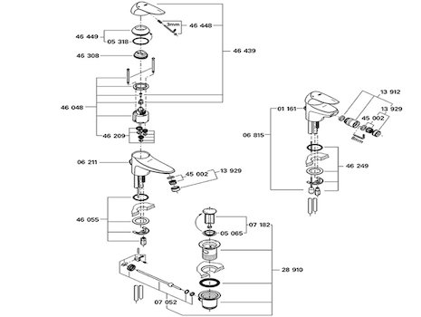 Grohe 33190 Eurodisc Mono Basin Mixer Tap (33190000) spares breakdown diagram