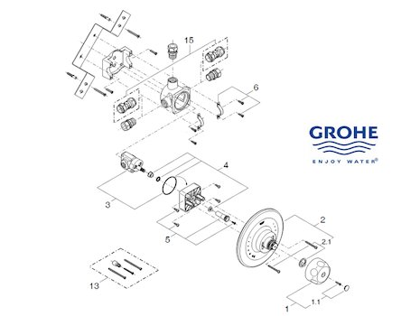 Grohe Grohsafe recessed shower - 35235 000 (35235000) spares breakdown diagram