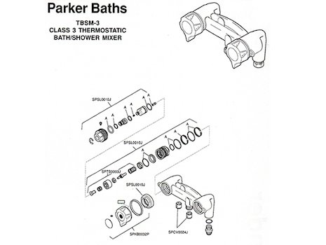 Meynell Parker baths TBSM-3 spare parts spares breakdown diagram