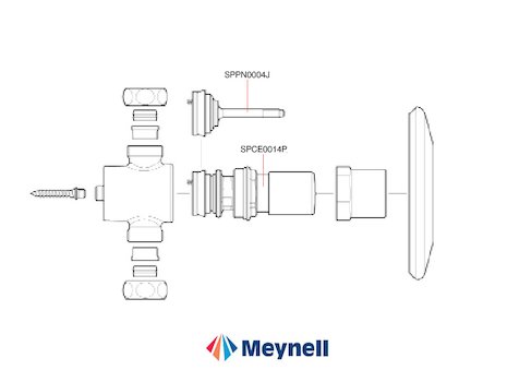 Meynell Push shower (New style) (Push shower) spares breakdown diagram