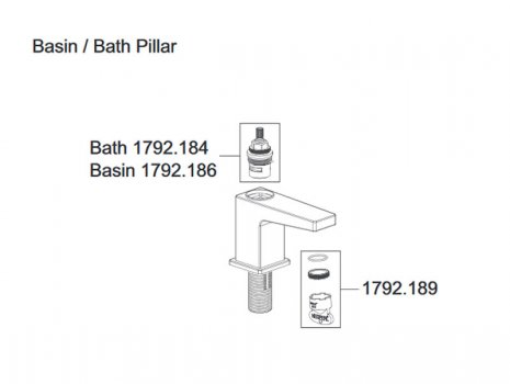 Mira Honesty basin pillar taps (2.1815.002) spares breakdown diagram