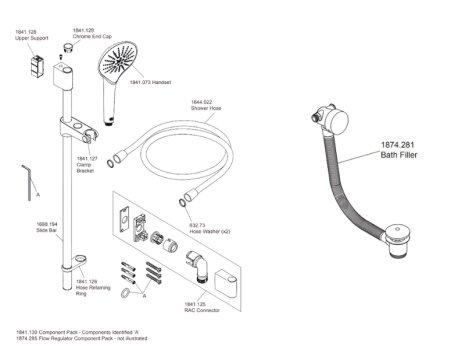 Mira Mode Next Gen Dual Bath Fill/Digital Shower - High Pressure (1.1980.011) spares breakdown diagram