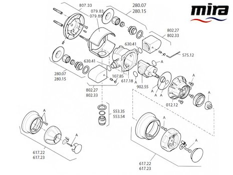 Mira 415 (1993-2001) spares breakdown diagram