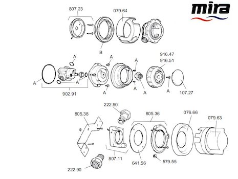 SHOWER SPARE PARTS | MIRA SHOWER SPARE PARTS STOCKISTS BY
