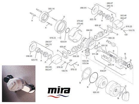 Mira 88 Exposed spares breakdown diagram