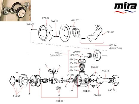 Mira 8 (1964-1984) spares breakdown diagram