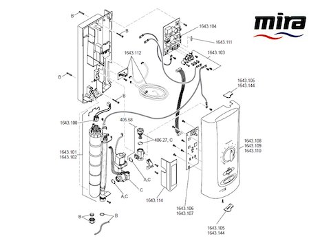 Mira Advance ATL (2007-2010) spares breakdown diagram