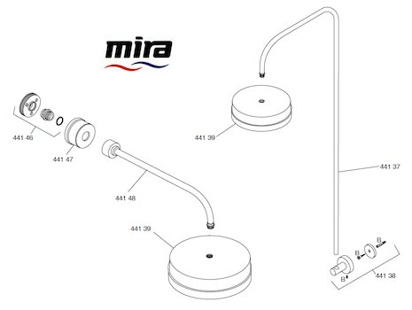 Mira Mode Fittings spares breakdown diagram