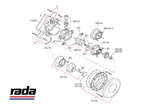 Rada 415 Built-in (Rada 415) spares breakdown diagram