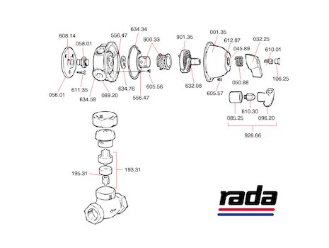 Rada 53/1 (53/1) spares breakdown diagram