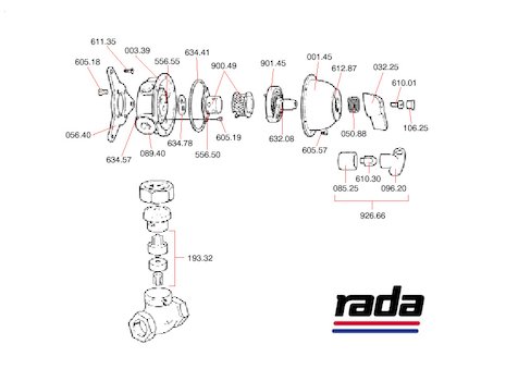 Rada 54/1 (54/1) spares breakdown diagram