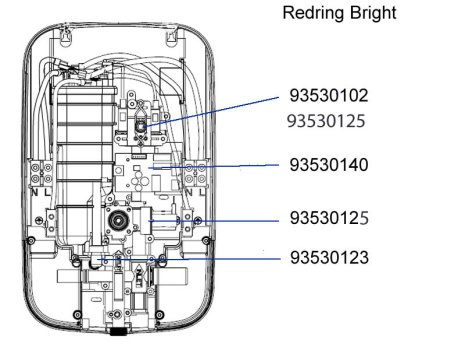 Redring Bright electric shower 8.5kw (53533301) spares breakdown diagram