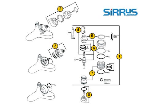 Sirrus BSM3000 (BSM3000) spares breakdown diagram